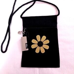 New Black Canvas Crossbody Bag